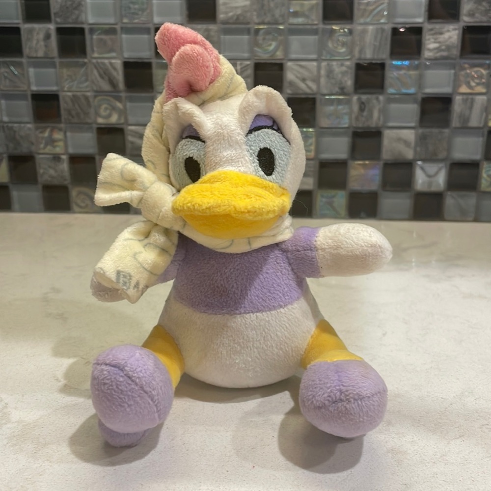 Disney Baby 6” Plush Daisy Duck Rattle Toy With Baby Blanket Great Condition